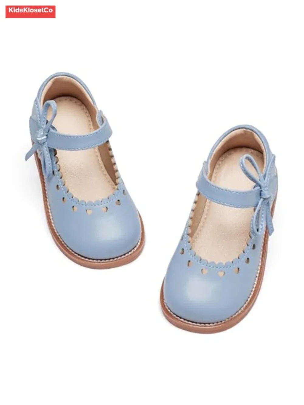 Toddler Girls Mary Jane School Oxford Flat Shoes - Hook & Loop, Wide Toe Box,